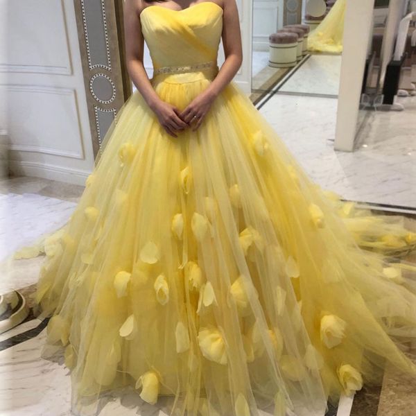 party dresses bright yellow wedding dress strapless sweetheart high waist handmade flowers sweep train lace up back event gown sizes availab, White;black
party dresses bright yellow wedding dress strapless sweetheart high waist handmade flowers sweep train lace up back event gown sizes availab, White;black