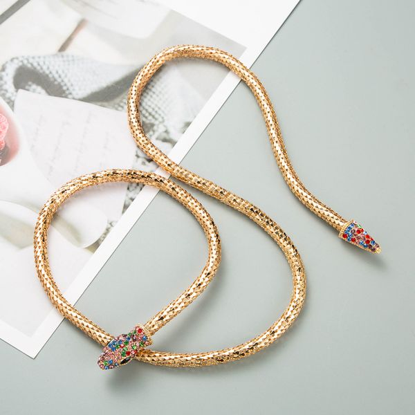 s3408 fashion jewelry necklaces for women rhinestone exaggerated punk serpentine snake necklace, Silver
s3408 fashion jewelry necklaces for women rhinestone exaggerated punk serpentine snake necklace, Silver