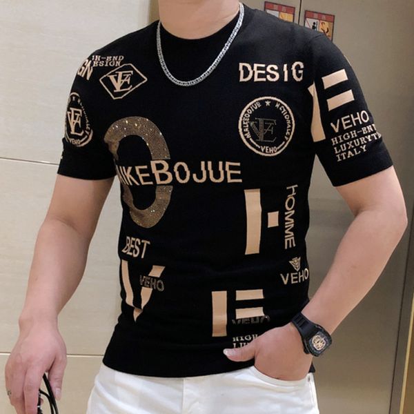 men's t-shirts drill alphabet pattern high elasticity knit tshirt men o-neck tee homme streetwear fashion summer casual knitted 230207, White;black
men's t-shirts drill alphabet pattern high elasticity knit tshirt men o-neck tee homme streetwear fashion summer casual knitted 230207, White;black