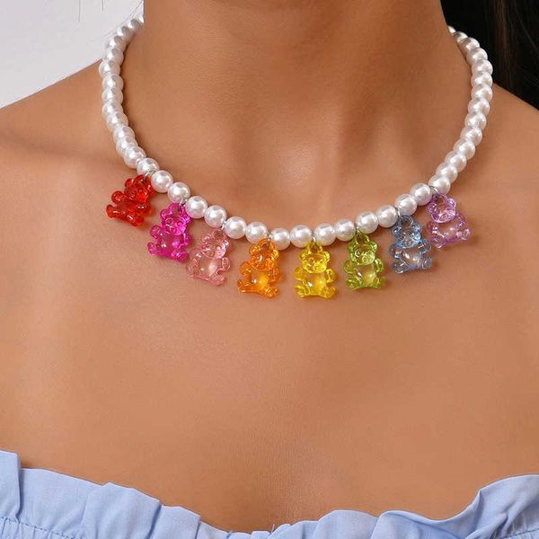pendant necklaces alyxuy bear rainbow jelly cute pearl neckle clavicle chain cessories sweet jewelry for girl women y2302, Silver
pendant necklaces alyxuy bear rainbow jelly cute pearl neckle clavicle chain cessories sweet jewelry for girl women y2302, Silver