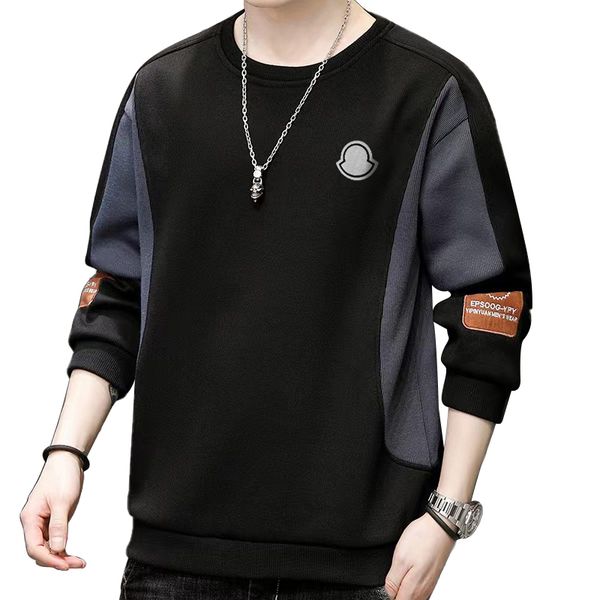 men's hoodies patch work color sweater men's sports fashion street shirt loose couple casual round neck pullover plush long-sleeve, Black
men's hoodies patch work color sweater men's sports fashion street shirt loose couple casual round neck pullover plush long-sleeve, Black