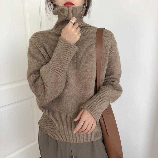 women's sweaters turtleneck knitted sweater oversize korean fashion autumn winter 2021 high neck casual solid pullover women 230118, White;black
women's sweaters turtleneck knitted sweater oversize korean fashion autumn winter 2021 high neck casual solid pullover women 230118, White;black