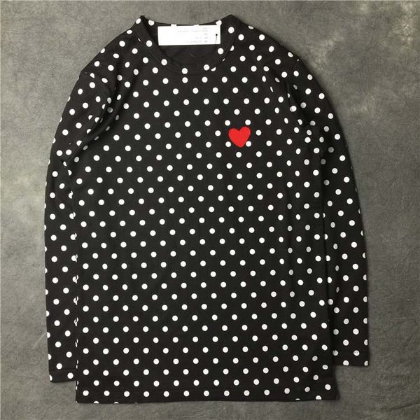 men's t-shirts european american and japanese women wave point red heart embroidered cotton t-shirt autumn round neck female pure long, White;black
men's t-shirts european american and japanese women wave point red heart embroidered cotton t-shirt autumn round neck female pure long, White;black