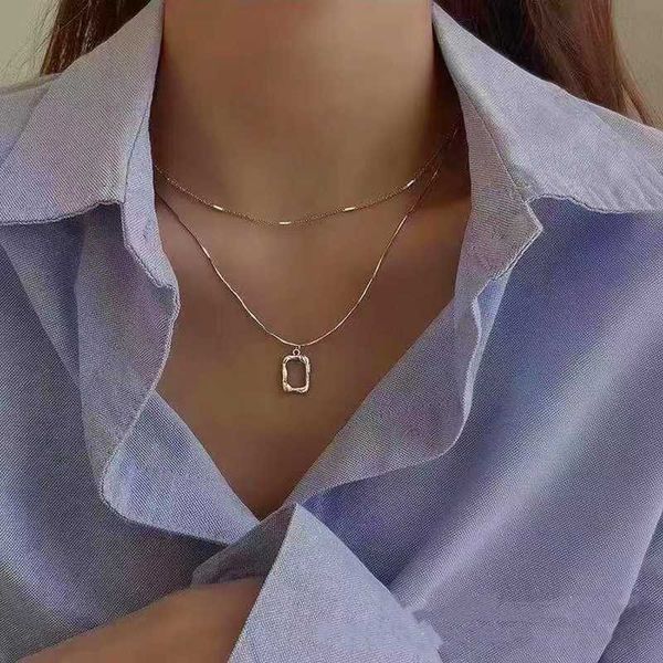 pendant s luxury square hollow double-layer female simple design fashion choker necklace gift for friend wholesale jewelry 0206, Silver
pendant s luxury square hollow double-layer female simple design fashion choker necklace gift for friend wholesale jewelry 0206, Silver