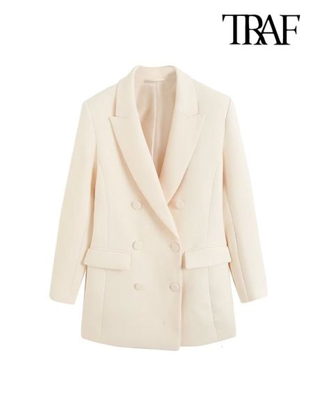 women's suits blazers traf women fashion double breasted blazer coat vintage long sleeves flap pockets female outerwear chic vestes fem, White;black
women's suits blazers traf women fashion double breasted blazer coat vintage long sleeves flap pockets female outerwear chic vestes fem, White;black