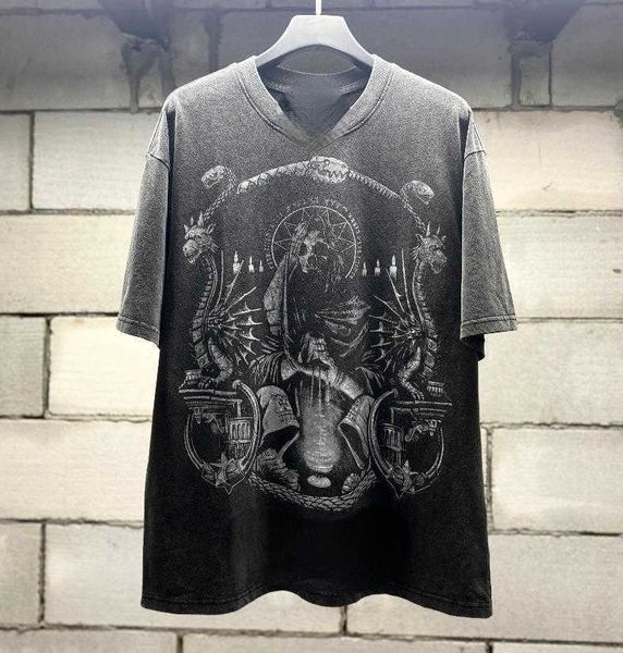 2023 new american fashion brand high street old wash limited vintage short sleeve t-shirt for men and women, White;black
2023 new american fashion brand high street old wash limited vintage short sleeve t-shirt for men and women, White;black