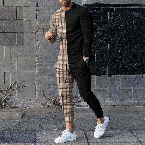 men's tracksuits plaid set male tracksuit sportwear jogger outfit suit fashion men clothes men's long sleeves t-shirtpants 2pcs se, Gray
men's tracksuits plaid set male tracksuit sportwear jogger outfit suit fashion men clothes men's long sleeves t-shirtpants 2pcs se, Gray