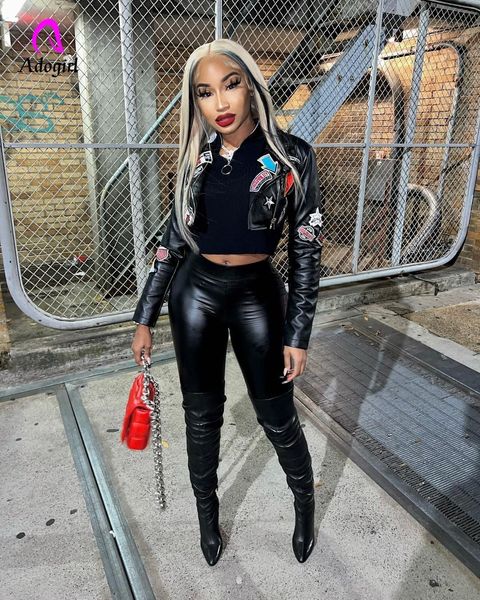 women's jackets full pu leather women crop jacket zipper fly lapel neck motorcycle coat autumn punk outerwear high street pullovers 230, Black;brown
women's jackets full pu leather women crop jacket zipper fly lapel neck motorcycle coat autumn punk outerwear high street pullovers 230, Black;brown