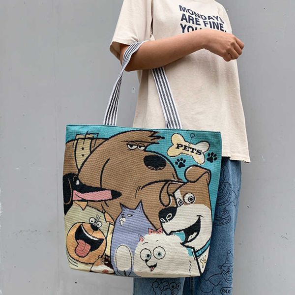 women's ethnic cartoon cute canvas handbag female casual tote large capacity shopping bag reusable folding shoulder bags
women's ethnic cartoon cute canvas handbag female casual tote large capacity shopping bag reusable folding shoulder bags