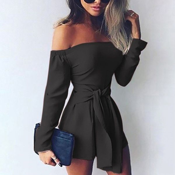 women s jumpsuits romper bandage off shoulder long sleeve lace up short summer arrival fashion loose solid 230208, Black;white
women s jumpsuits romper bandage off shoulder long sleeve lace up short summer arrival fashion loose solid 230208, Black;white