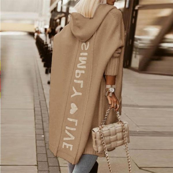 women's trench coats autumn winter women sweater cardigan fashion letter printed hooded sweater coats casual long sleeve knitted loose, Black
women's trench coats autumn winter women sweater cardigan fashion letter printed hooded sweater coats casual long sleeve knitted loose, Black