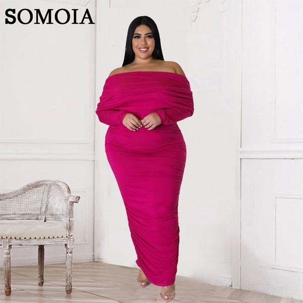 plus size dresses somoia xl-4xl elegant plus size women clothing off shoulder skinny pleated long sleeve solid color dress wholesale drop 23, Black
plus size dresses somoia xl-4xl elegant plus size women clothing off shoulder skinny pleated long sleeve solid color dress wholesale drop 23, Black