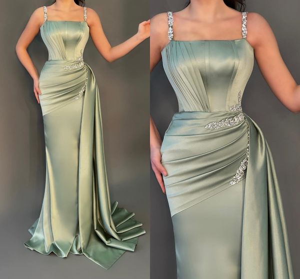 sage green evening dresses beaded spaghetti straps pleats ruffles crystals mermaid prom gowns women formal occasion vestidos de fiesta bc151, Black;red
sage green evening dresses beaded spaghetti straps pleats ruffles crystals mermaid prom gowns women formal occasion vestidos de fiesta bc151, Black;red