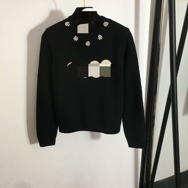 212 2022 runway spring summer brand same style sweater long sleeve crew neck fashion clothes black pink beads meiyi, White;black
212 2022 runway spring summer brand same style sweater long sleeve crew neck fashion clothes black pink beads meiyi, White;black