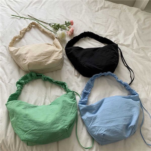 evening bags hylhexyr female shoulder bag nylon large dumpling bags pleated shoulder strap handbags ruched trendy purse with zipper g230208
evening bags hylhexyr female shoulder bag nylon large dumpling bags pleated shoulder strap handbags ruched trendy purse with zipper g230208