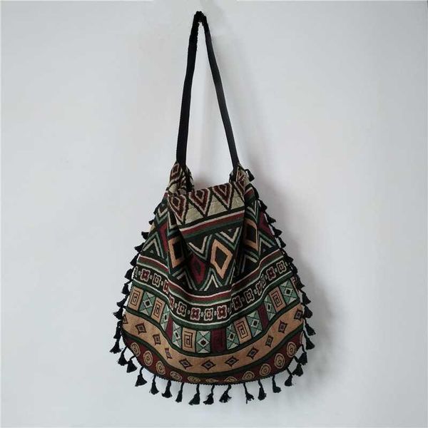 

evening bags new vintage bohemian fringe shoulder bag women tassel boho hippie gypsy fringed women's handbags open bags g230208