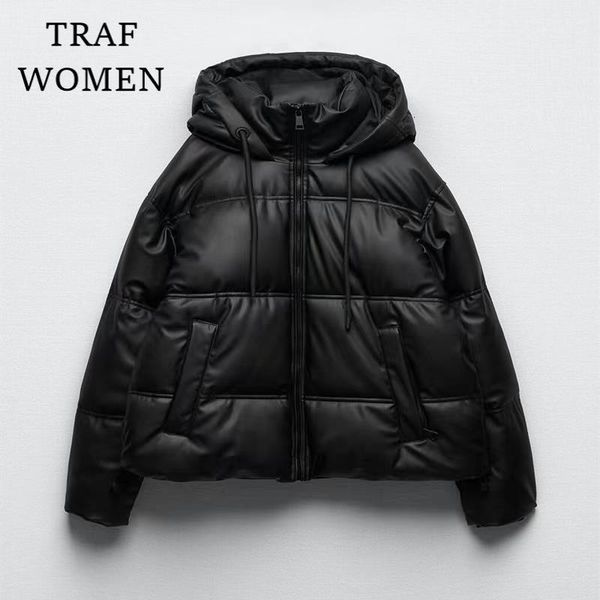 women s jackets 304 225800 faux leather short hooded padded jacket autumn and winter coats female chic 230208, Black;brown
women s jackets 304 225800 faux leather short hooded padded jacket autumn and winter coats female chic 230208, Black;brown