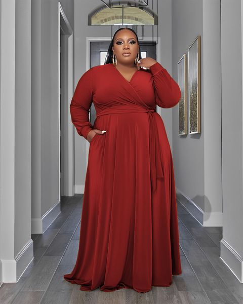 plus size dresses plus size dress fashion luxury evening dress party night solid lace up v-neck plus size women clothing long sleeve full 23, Black
plus size dresses plus size dress fashion luxury evening dress party night solid lace up v-neck plus size women clothing long sleeve full 23, Black