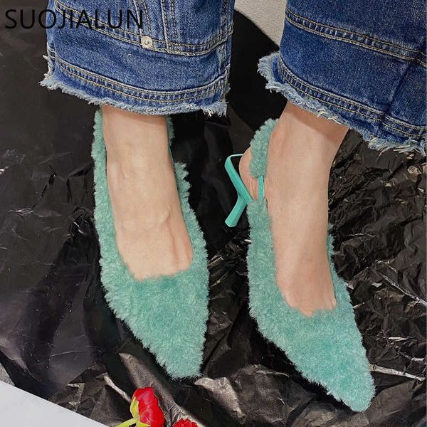sandals suojialun 2023 spring new women sandal fashion furry pointed toe shallow slip on slingback shoes thin high heel dress pumps t230208, Black
sandals suojialun 2023 spring new women sandal fashion furry pointed toe shallow slip on slingback shoes thin high heel dress pumps t230208, Black