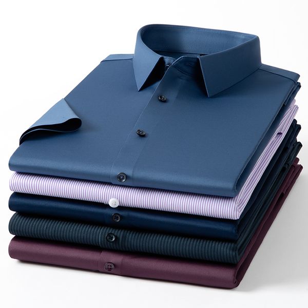 men's casual shirts summer 100 non iron dress shirt short sleeve slim fit fashion business office party wedding male blouse 230209, White;black
men's casual shirts summer 100 non iron dress shirt short sleeve slim fit fashion business office party wedding male blouse 230209, White;black