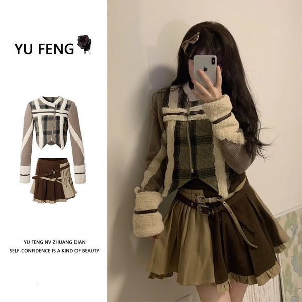 two piece dress vintage college plaid woolen jacket irregular color contrast skirt women sets 2 set s outfits 2023 230208, White
two piece dress vintage college plaid woolen jacket irregular color contrast skirt women sets 2 set s outfits 2023 230208, White