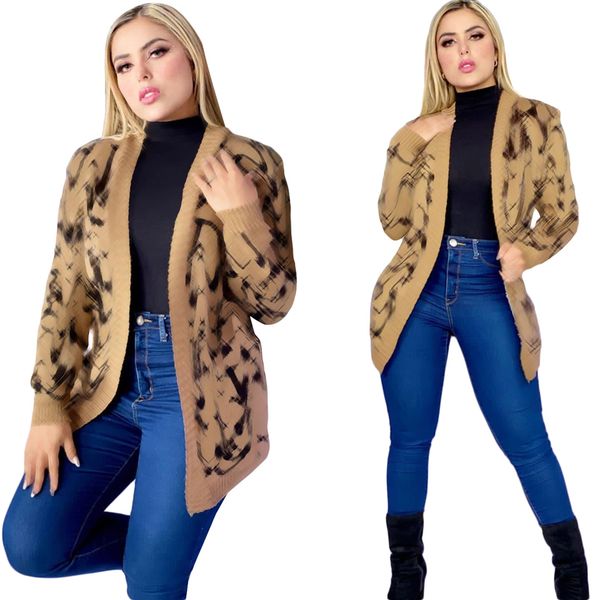 m4022 fashion printed knitting sweater jackets for women 2023 spring long sleeve cardigan casual slim coats, Black;brown
m4022 fashion printed knitting sweater jackets for women 2023 spring long sleeve cardigan casual slim coats, Black;brown