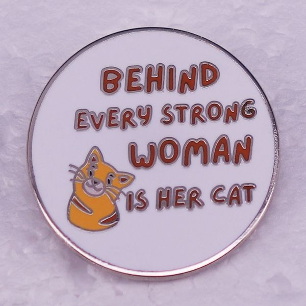 behind every strong woman is her cat brooch cute anime movies games hard enamel pins collect metal cartoon brooch backpack hat bag collar la, Blue
behind every strong woman is her cat brooch cute anime movies games hard enamel pins collect metal cartoon brooch backpack hat bag collar la, Blue