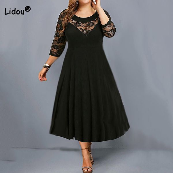 plus size dresses personality street lace splicing 3/4 sleeve autumn crew neck black plus size pullover big hem long dress for women 6xl 230
plus size dresses personality street lace splicing 3/4 sleeve autumn crew neck black plus size pullover big hem long dress for women 6xl 230