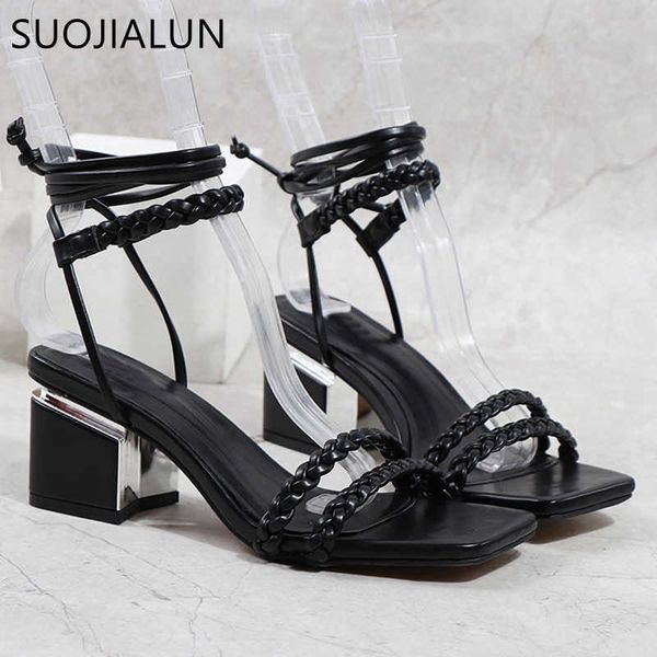 sandals suojialun 2022 square low heel women sandal fashion brand weave rome gladiator shoes ankle lace up ladies dress pumps shoes t230208, Black
sandals suojialun 2022 square low heel women sandal fashion brand weave rome gladiator shoes ankle lace up ladies dress pumps shoes t230208, Black