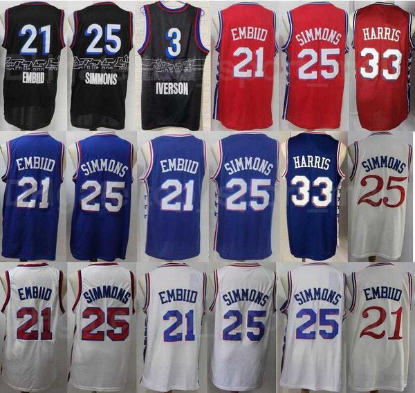 men basketball ben simmons jersey 25 tobias harris 33 allen iverson 3 joel embiid 21 blue white red beige black, Black;red
men basketball ben simmons jersey 25 tobias harris 33 allen iverson 3 joel embiid 21 blue white red beige black, Black;red