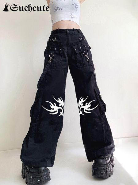 women's pants capris suchcute gothic bandage women wid leg pants dark academic casual trousers korean fashion streetwear punk style bag, Black;white
women's pants capris suchcute gothic bandage women wid leg pants dark academic casual trousers korean fashion streetwear punk style bag, Black;white