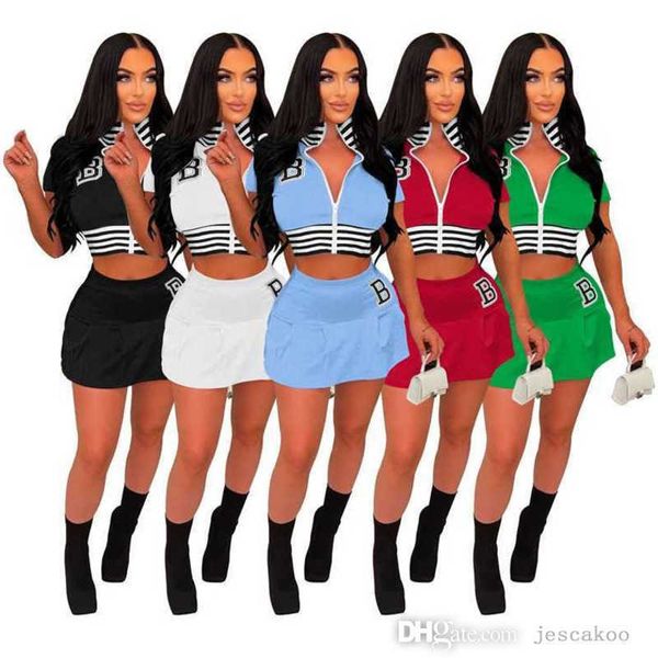 2023 summer designers women 2 piece dress set baseball uniform short sleeve letter printed crop and mini skirts outfits, White
2023 summer designers women 2 piece dress set baseball uniform short sleeve letter printed crop and mini skirts outfits, White