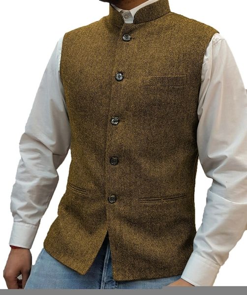 mens vests suit brown herringbone wool tweed standup collar slim fit waistcoat groom costumes clothing for men wedding 230209, Black;white
mens vests suit brown herringbone wool tweed standup collar slim fit waistcoat groom costumes clothing for men wedding 230209, Black;white