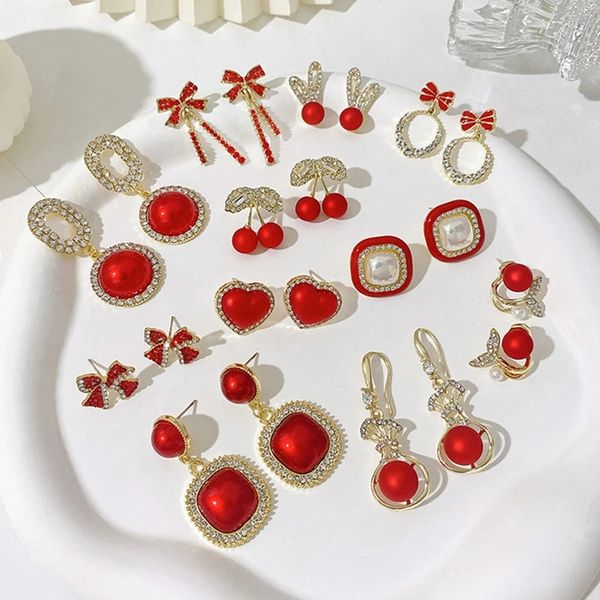 stud trendy retro red drop earrings women girls elegant shiny rhinestone flower heart pendant earrings ear studs party jewelry gifts, Golden;silver
stud trendy retro red drop earrings women girls elegant shiny rhinestone flower heart pendant earrings ear studs party jewelry gifts, Golden;silver