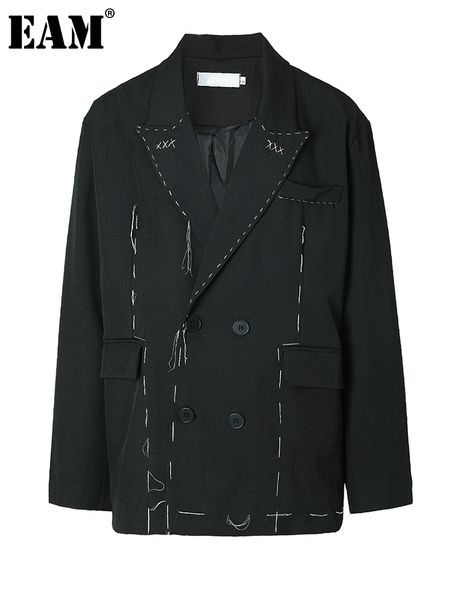 women's suits blazers eam women black titched big size blazer lapel long sleeve loose fit jacket fashion spring autumn 2023 1df3111 230, White;black
women's suits blazers eam women black titched big size blazer lapel long sleeve loose fit jacket fashion spring autumn 2023 1df3111 230, White;black