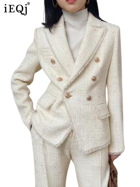 womens two piece pants ieqj white blazer suits fall winter double breasted woven tweed blazers skinny a line long skirt sets 3w6872 230209
womens two piece pants ieqj white blazer suits fall winter double breasted woven tweed blazers skinny a line long skirt sets 3w6872 230209