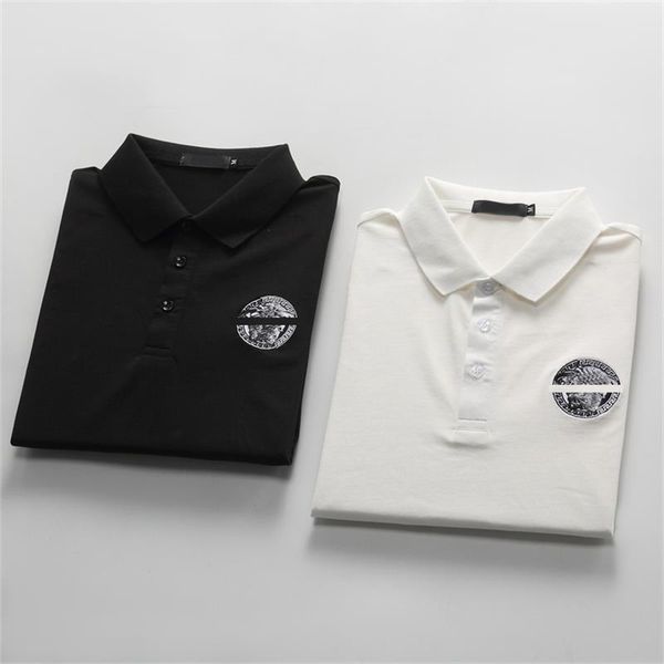 2023 summer fashion brand short-sleeved t-shirt men's polo shirt business casual embroidery badge thin bottom shirt, White;black
2023 summer fashion brand short-sleeved t-shirt men's polo shirt business casual embroidery badge thin bottom shirt, White;black