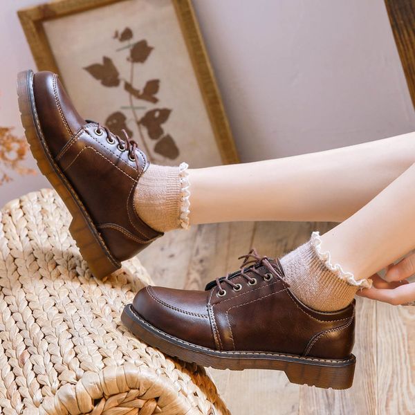 dress shoes women oxfords women's shoes ladies pu leather solid shoes female round toe sewing comfortable footwear lolita shoes 230209, Black
dress shoes women oxfords women's shoes ladies pu leather solid shoes female round toe sewing comfortable footwear lolita shoes 230209, Black