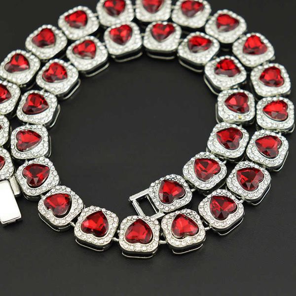 pendant necklaces exaggerated full heart love red diamond cuban chain accessories nightclub trend necklace rock candy men and women's, Silver
pendant necklaces exaggerated full heart love red diamond cuban chain accessories nightclub trend necklace rock candy men and women's, Silver