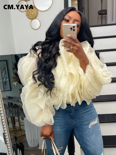 women's blouses shirts cm.yaya women cascading petal streetwear chiffon blouse summer elegant chic shirt outfits 230209, White
women's blouses shirts cm.yaya women cascading petal streetwear chiffon blouse summer elegant chic shirt outfits 230209, White