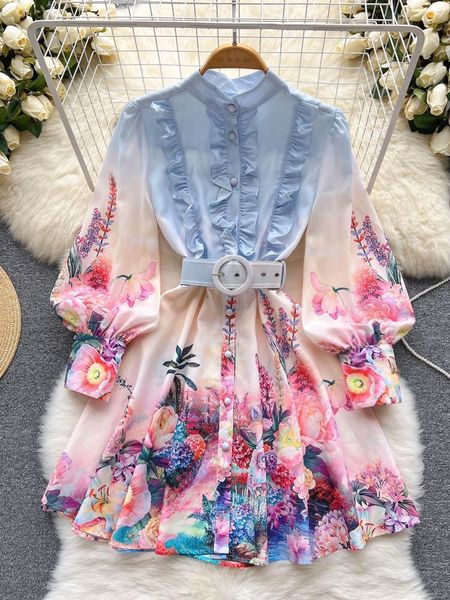 casual dresses autumn elegant gradien short dress women's linen stand long lantern sleeve flower print ruffles buttons sashes mini vest, Black;gray
casual dresses autumn elegant gradien short dress women's linen stand long lantern sleeve flower print ruffles buttons sashes mini vest, Black;gray
