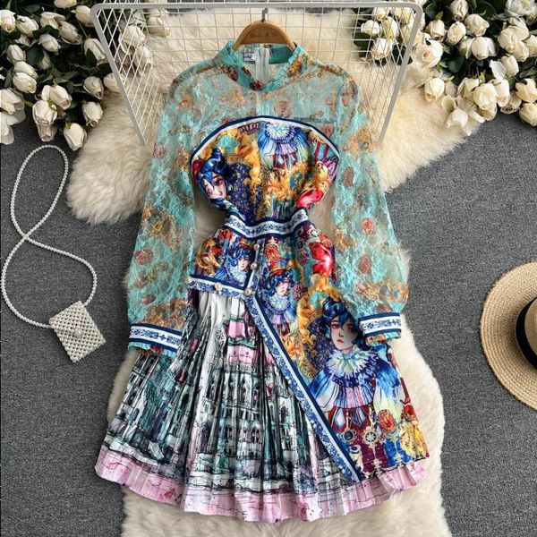 street style dresses 2022 summer runway floral print bead irregular pleated dress women's o-neck long sleeve lace stitching party eoka, Black;gray
street style dresses 2022 summer runway floral print bead irregular pleated dress women's o-neck long sleeve lace stitching party eoka, Black;gray