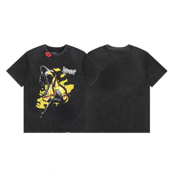 2023 american small fashion brand girl figure old loose european style short sleeve t-shirt cotton, White;black
2023 american small fashion brand girl figure old loose european style short sleeve t-shirt cotton, White;black