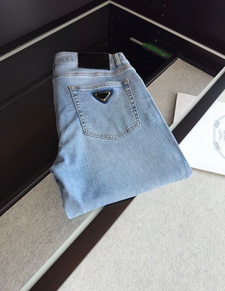 2023 pants for women spring and summer new men's jeans light wash slim straight sleeve luxury designer bottom, Blue
2023 pants for women spring and summer new men's jeans light wash slim straight sleeve luxury designer bottom, Blue