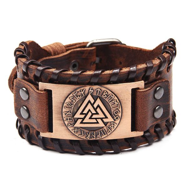 designer bracelet jewlery for women new fashion odin triangle viking rune bracelet men's metal leather knitting accessories amulet jewe, Golden;silver
designer bracelet jewlery for women new fashion odin triangle viking rune bracelet men's metal leather knitting accessories amulet jewe, Golden;silver