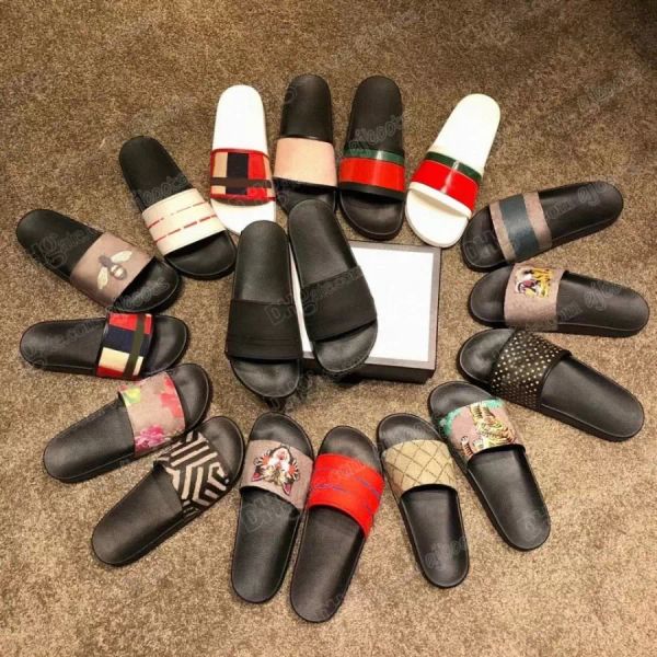 with box designer slides mens womens slippers summer sandals beach slide flowers flat platform rubber printing bloom leather floral snake fz, Black
with box designer slides mens womens slippers summer sandals beach slide flowers flat platform rubber printing bloom leather floral snake fz, Black