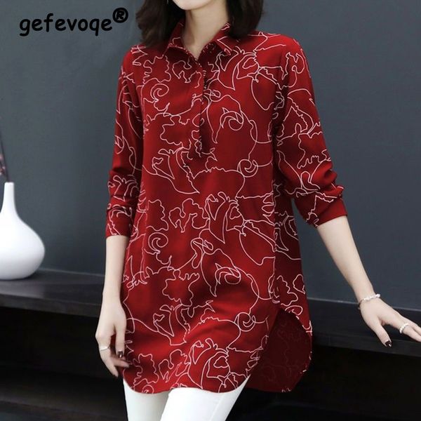 women's blouses shirts vintage casual printing button long shirt summer autumn polo-neck long sleeve loose oversized pullovers women c, White
women's blouses shirts vintage casual printing button long shirt summer autumn polo-neck long sleeve loose oversized pullovers women c, White