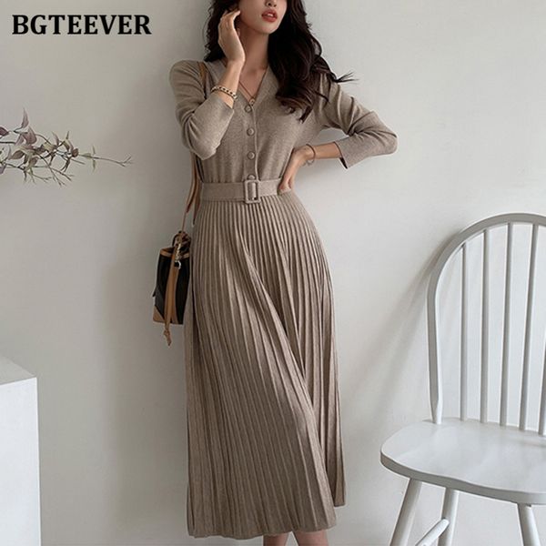 casual dresses bgteever elegant v-neck single-breasted women thicken sweater dress autumn winter knitted belted female a-line soft dresses 2, Black;gray
casual dresses bgteever elegant v-neck single-breasted women thicken sweater dress autumn winter knitted belted female a-line soft dresses 2, Black;gray