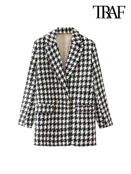 womens suits blazers traf women fashion houndstooth tweed blazer coat vintage long sleeve flap pockets female outerwear chic veste femme 230, White;black
womens suits blazers traf women fashion houndstooth tweed blazer coat vintage long sleeve flap pockets female outerwear chic veste femme 230, White;black