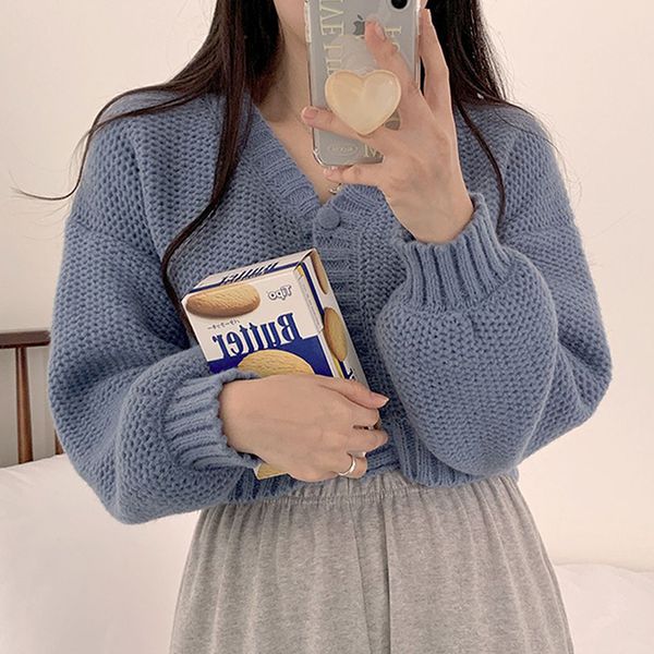 women s knits tees loose sweater women korean fashion casual solid color knitting cardigan woman v neck long sleeve single breasted crop fem, White
women s knits tees loose sweater women korean fashion casual solid color knitting cardigan woman v neck long sleeve single breasted crop fem, White